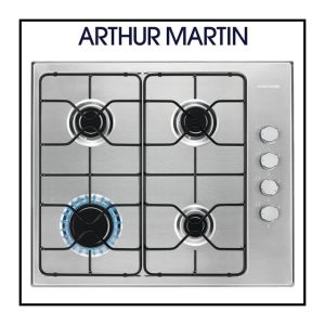 Table de cuisson Arthur Martin à gaz 4 feux-AGS6404SX