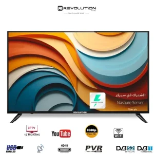 Smart tv Revolution 43” FHD WIFI -Récepteur Intégré -YouTube -Nashare Server 1 an + Support Mural
