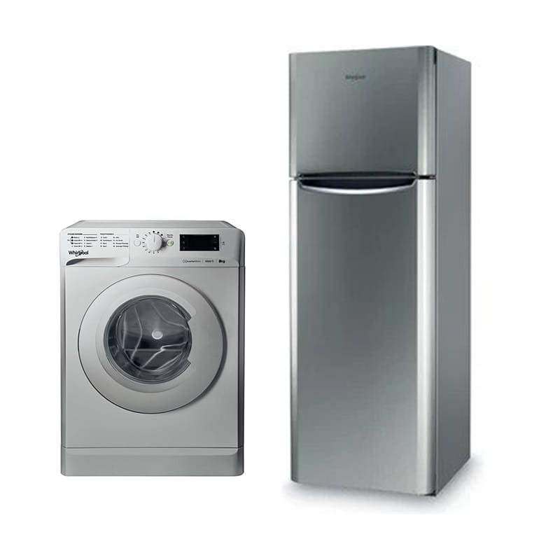 Réfrigérateurs +lave linge Whirlpool W60TM 7110 V X + WMTA 6101 S NA