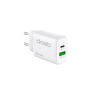 Fast charger Blanc 2 USB C-A 25W Daiko – FCW-25W2USB
