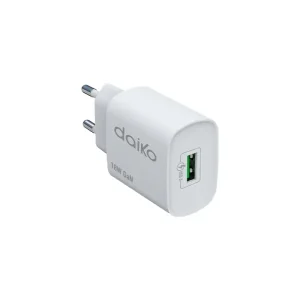 Fast charger Blanc USB A 18W Daiko – FCW-20WUSBA